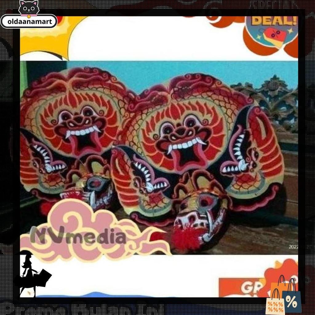 TERBAIK __[[GBA [] ORIGINAL BARONGAN |BARONGAN VERSI DEVIL KAYU KOMBINASI SPON BONUS KEMUL PANJANG M