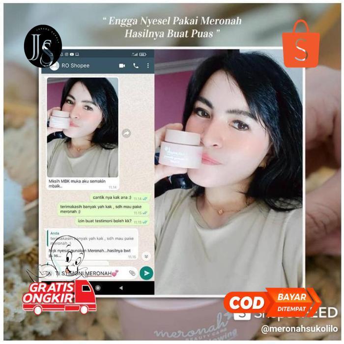 wes-24 MERONAH WHITENING GLOWING CREAM, DISTRIBUTOR RESMI MERONAH(COD,) Original