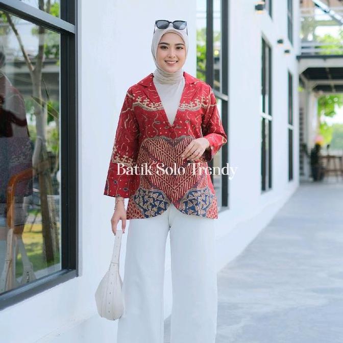 BLAZER JASMINE TUNIK  / DRESS WANITA BATIK KAIN KATUN HALUS LAPIS FURING / TRIKOT MURAH Muslim Nyama