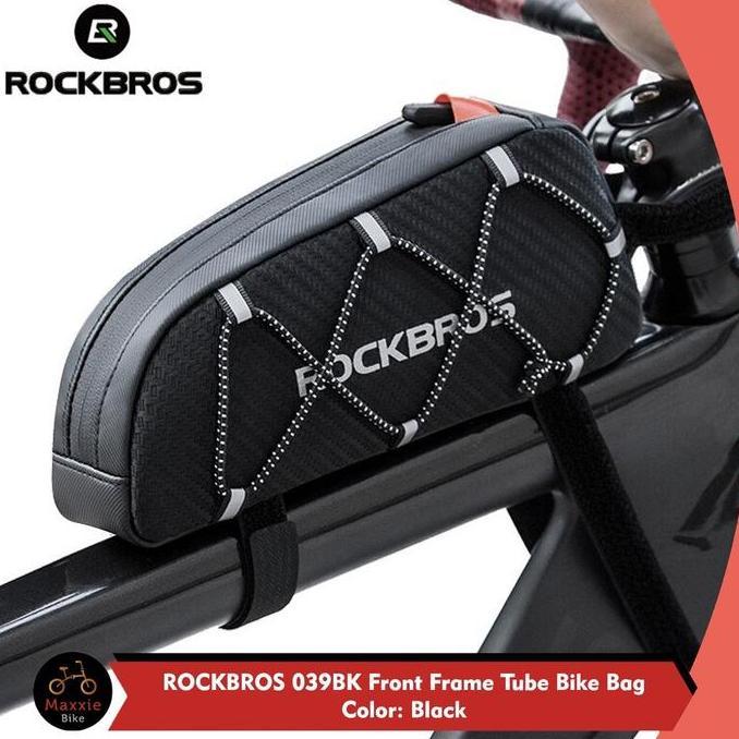 TERMURAH - ROCKBROS 039BK Tas Frame Sepeda - Bike Front Tube Frame Bag - MTB Roadbike SELI Portable