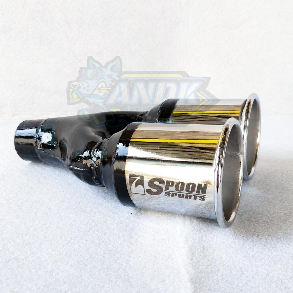 KNALPOT MOBIL RACING SPOON CABANG CHROM SUARA BASS GAHAR ADEM PICK UP SEDAN