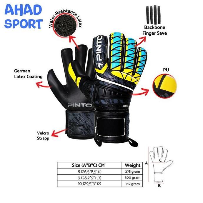 Sarung Tangan Kiper Tulang Dewasa Pinto Clube Original