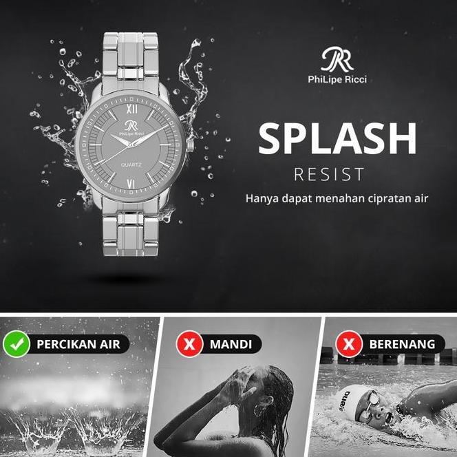 Philipe Ricci Jam Tangan Pria Rantai Besi Analog Pr07 Free Box Quartz Watches