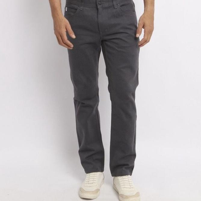 Celana Panjang Oxygen Hago Pria Model Skinny - Celana Baby Canvas Semi Denim Pria Hitam - Jeans