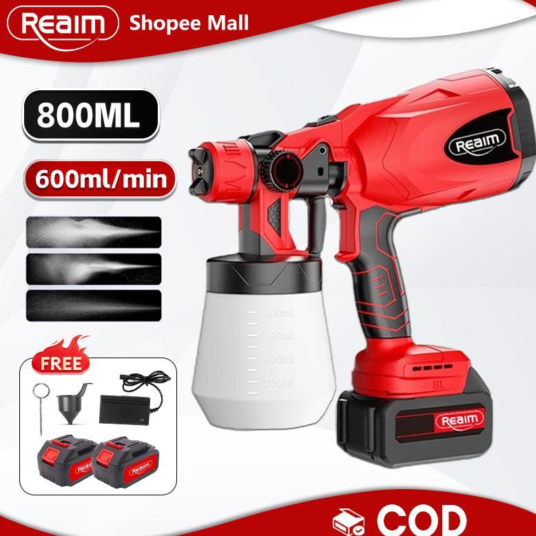 Reaim Electric Spray Gun Cordless 600W semprot cat listrik gun cat semprot semprotan cat kompresor M