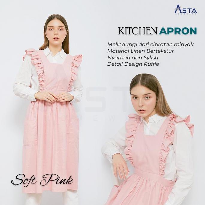 Asta Celemek Masak/ Apron Ruffle Linen/ Kitchen Apron / Apron Korea