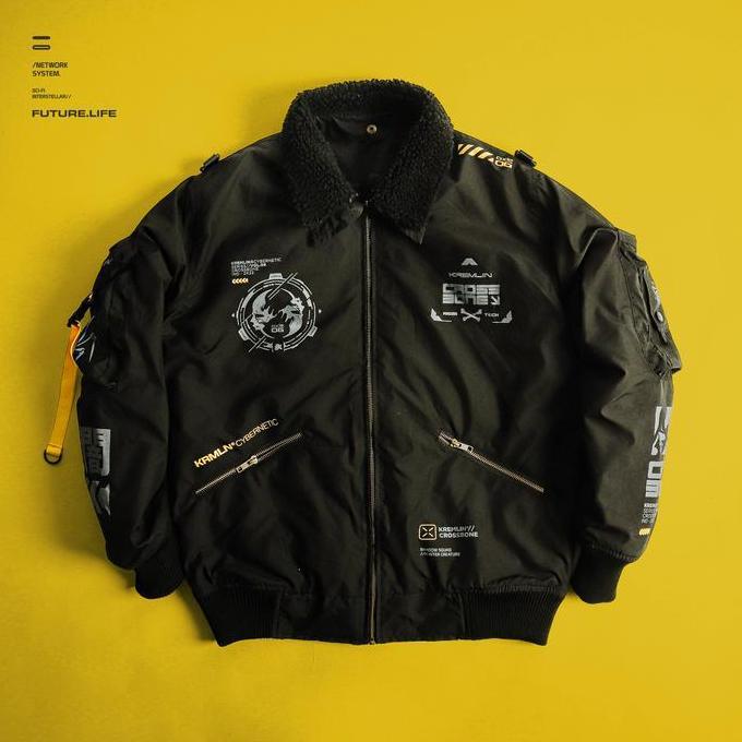 Kremlin Bomber Jacket Black Tactical - Crossbone