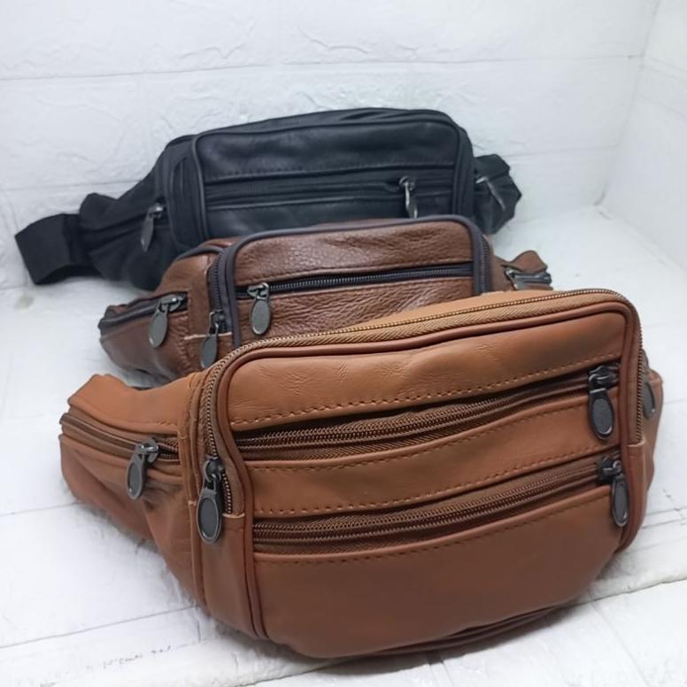 Tas Pinggang Kulit Sapi Asli Ukuran BesarTas Selempang Kulit Asli Waistbag Kulit Asli Pria Wanita
