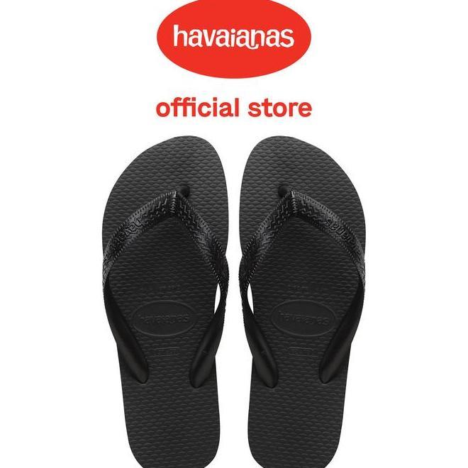 Onexclusive Havaianas 0090 Color Hitam Sandal Pria Karet Jepit