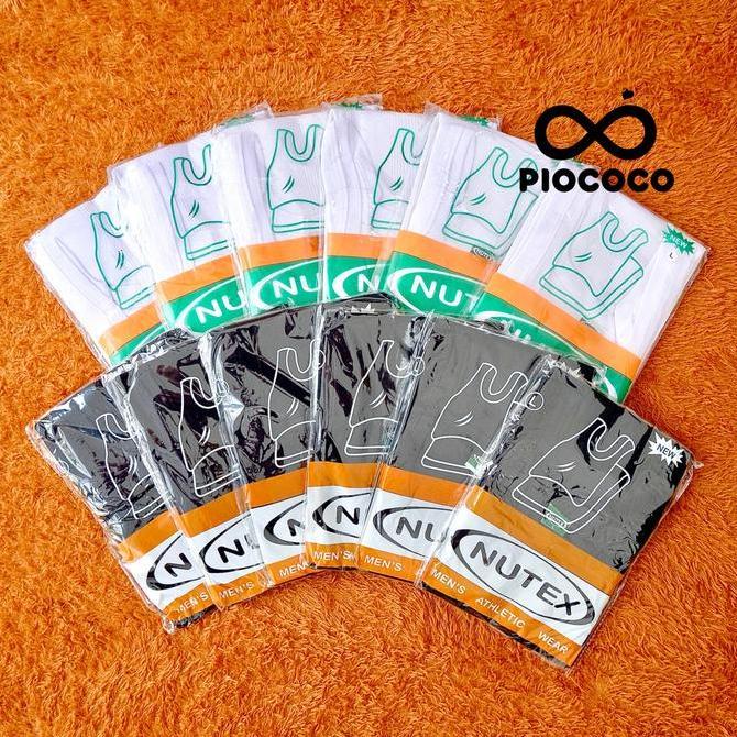 Grosir 12Pcs Kaos Dalam Pria Nutex Hitam Singlet Dewasa Kutang Lusinan