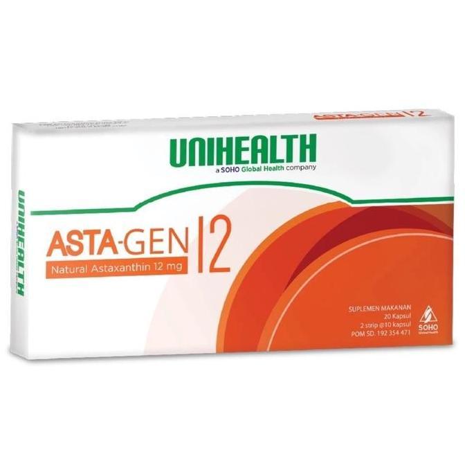 Astagen 12 Kandungan Astaxanthin 12mg Unihealth 30kapsul Antioksidan alami