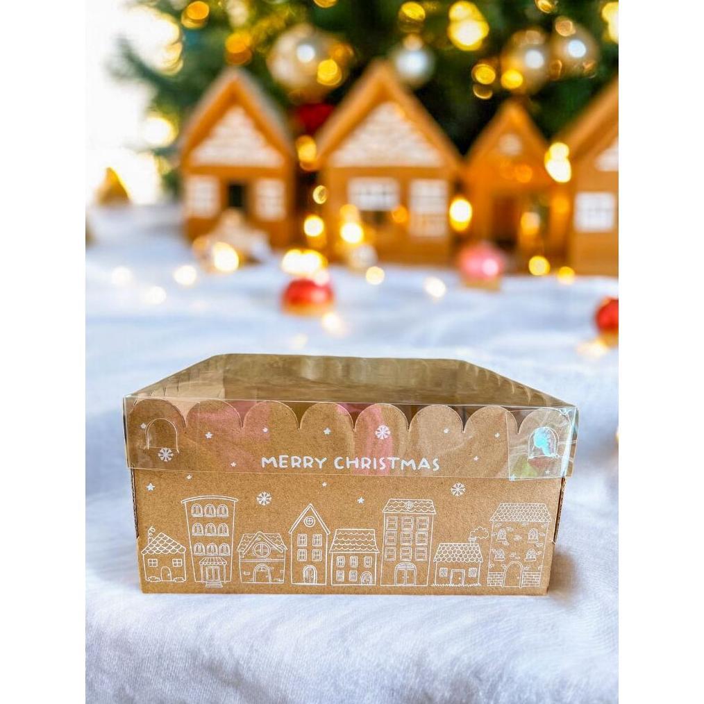 5PCS - WAVY 25 NATAL - Dus Box Pudding Packaging Christmas Kotak kue Puding