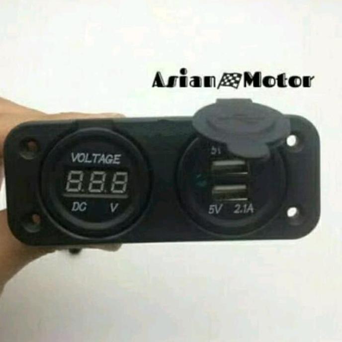 Promo Casan Hp Motor Charger USB + Voltmeter Nmax Vario 125 150 Vixion Dll COD