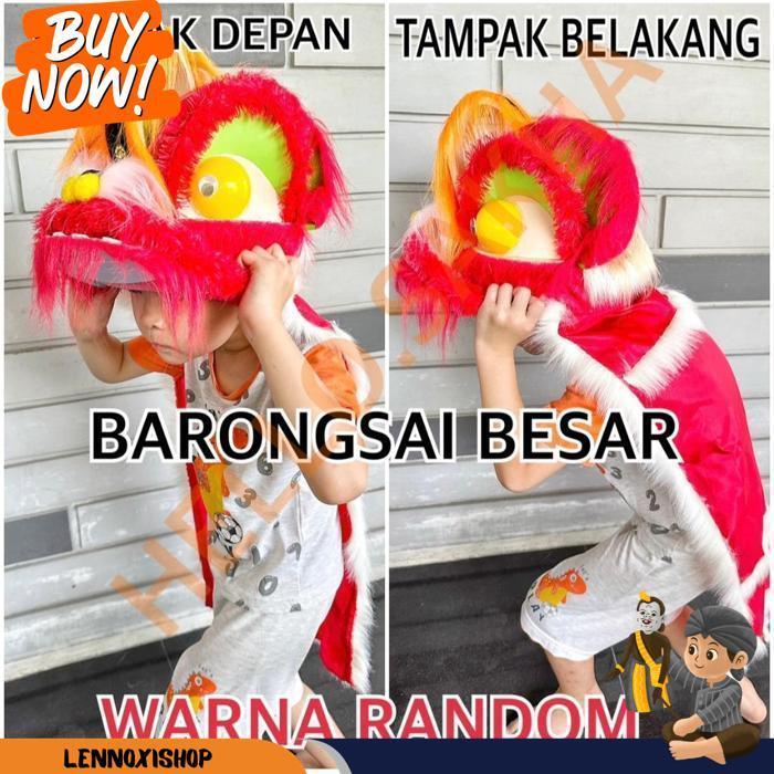 Mainan Topeng Barongsai Besar Gede Jumbo Bisa Dipakai Anak Balita Singa Imlek Kostum Bahan Bagus Kua
