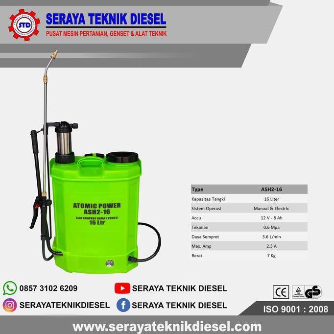 Semprot Hama 16 Liter Electric & Manual ATOMIC POWER 2in1