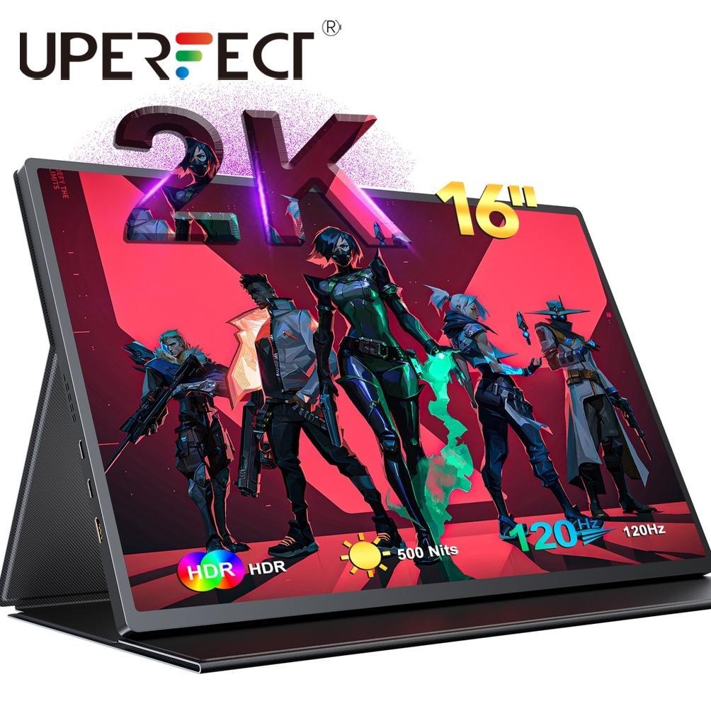 UPERFECT Portable Monitor 16 inch 2K 120Hz 2560*1600 400 External Display LCD Type C HDMI IPS Gaming