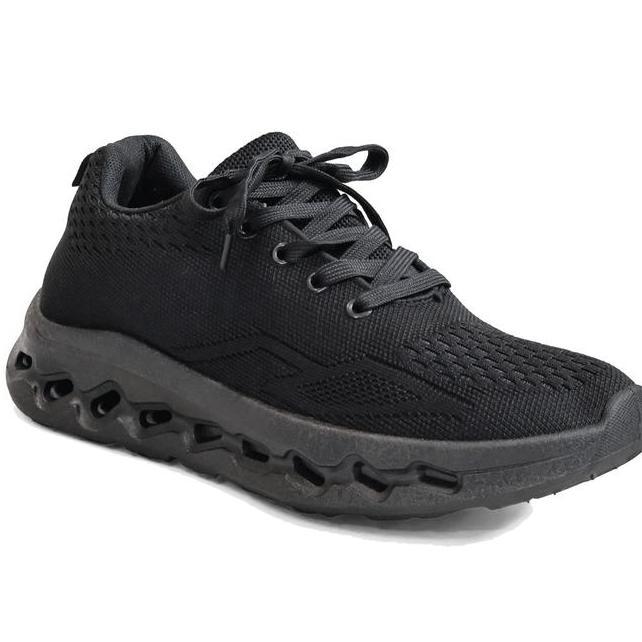 Dr. Kevin Sepatu Sport Pria Men Sneakers Sepatu Sekolah Hitam Flyknit Tali 889095