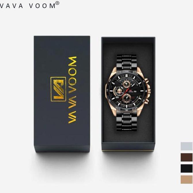 Jam Tangan Pria Vava Voom 216G Kronograf Kalender Analog Quartz Hadiah Watches