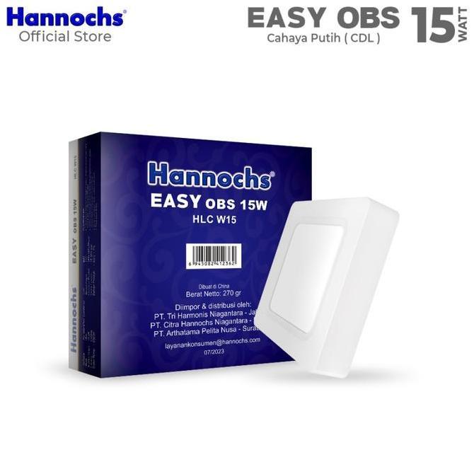 Lampu Downlight LED Hannochs EASY OBS 15W KOTAK OB DITEMPEL OUTBOW