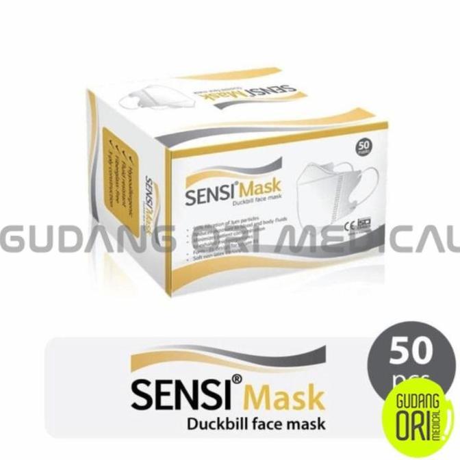 Masker Sensi Duckbill Face Mask 50 pcs / Sensi Duckbill 4ply Terlaris