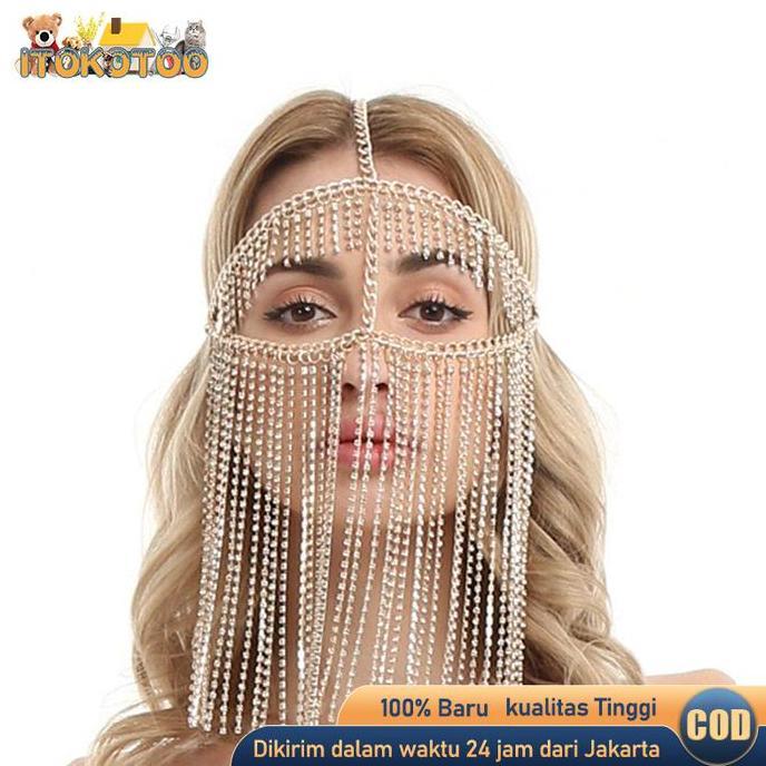 BELLY DANCE HEADPIECE CLEOPATRA CADAR RANTAI AKSESORIS FACE CHAIN MASK