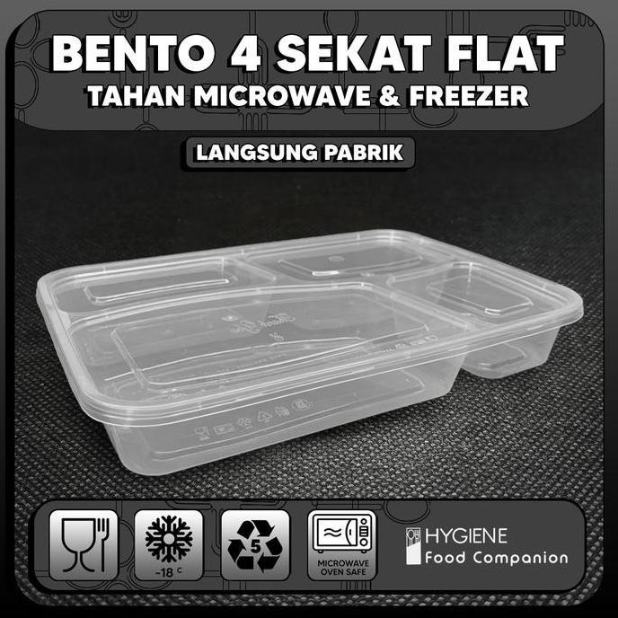 Bento 4 sekat Plastik Thinwall / Thinwall Sekat Food Container Premium