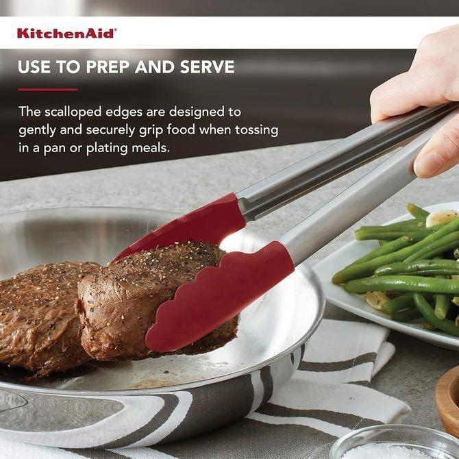 KitchenAid - Silicone Stainless Steel Tongs, Penjepit Makanan