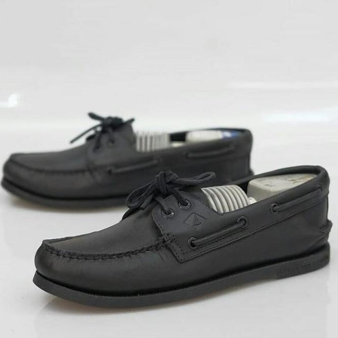 Sepatu Boatshoe Sperry Top-sider All Black Original