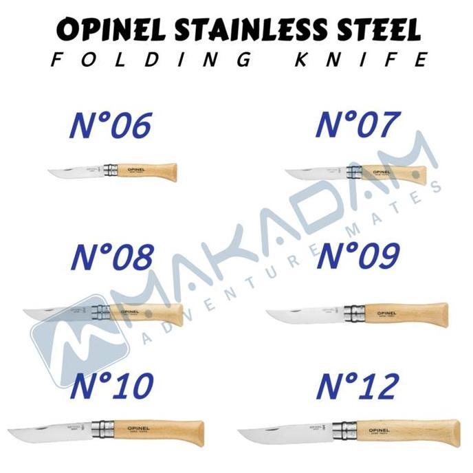 PROMO - pisau lipat opinel folding knife stainless steel no 6 7 8 09 10 12 13