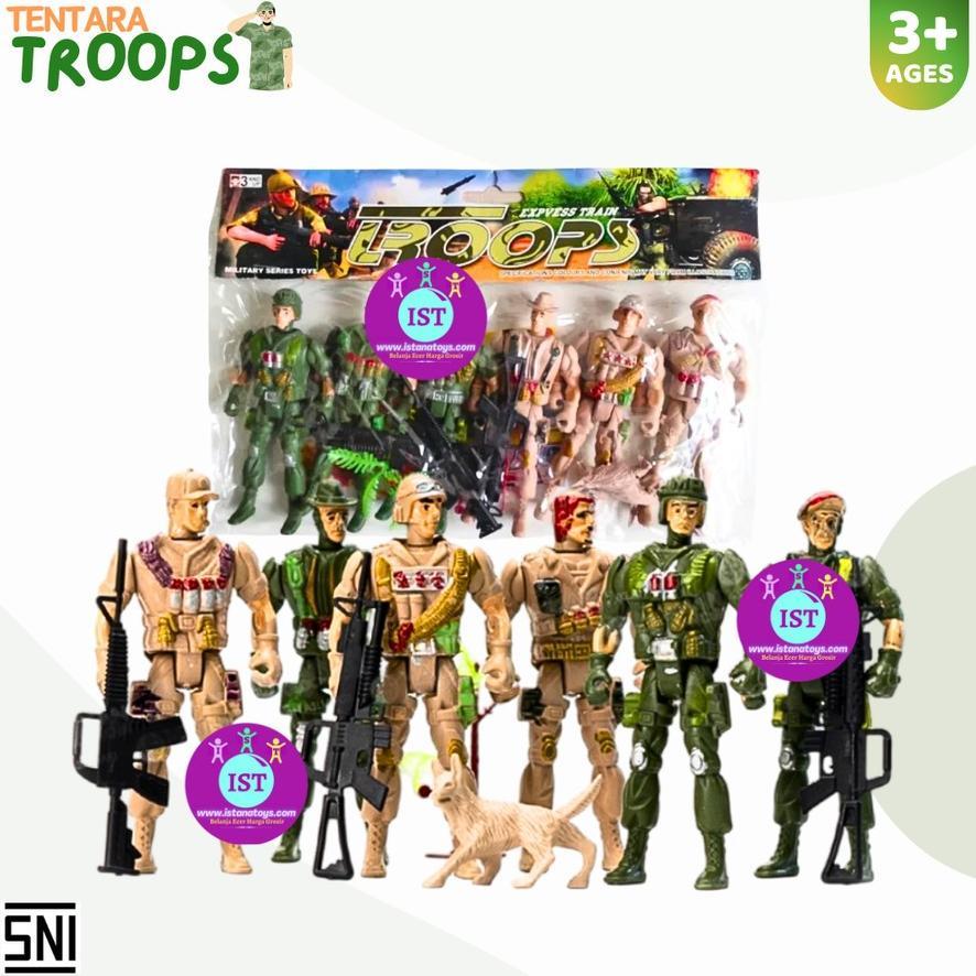 Mainan Action Figure Tentara Militer Set 6 Pcs Prajurit