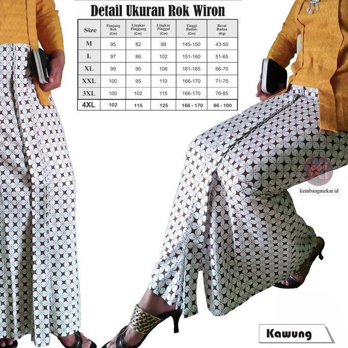 Original Rok Wiron Batik (Tanpa Selendang) - Rok Lipit Jawa Exlusive High Quality Kain Katun Motif K