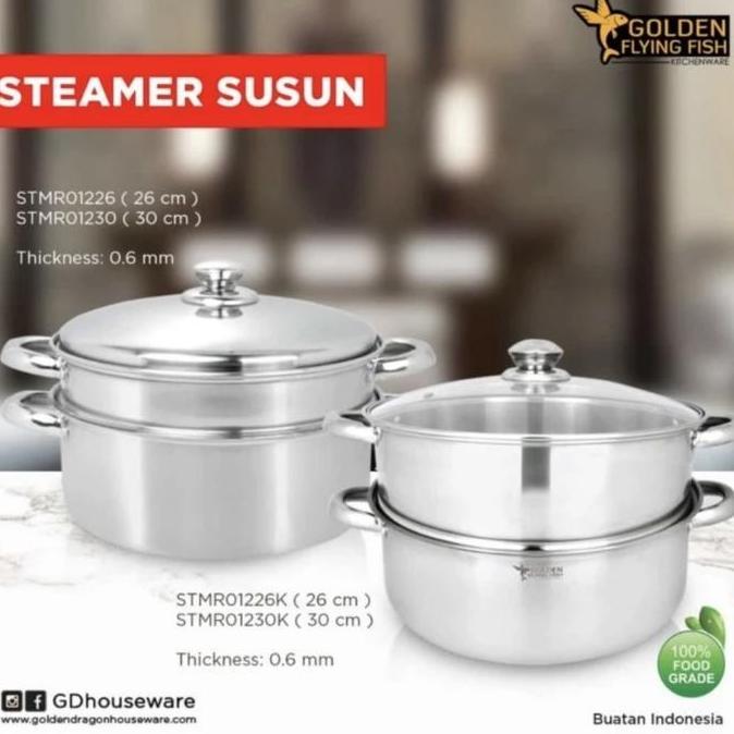 Steamer Stainless Golden Flying Fish Susun 2  - 26 CM