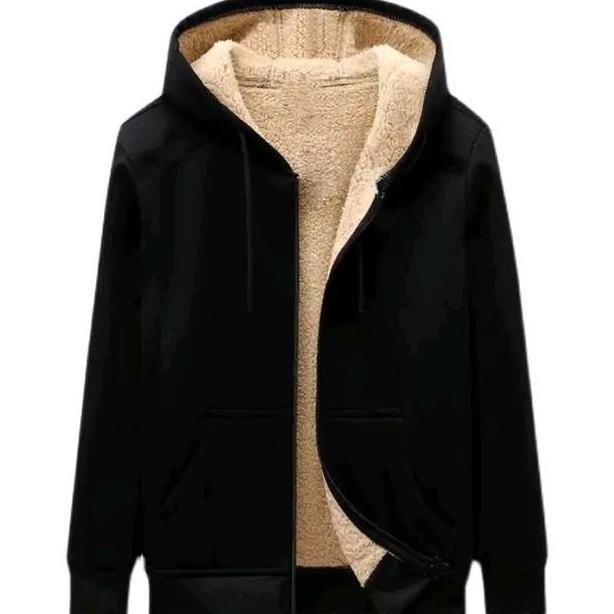 Jaket Pria Wanita Hoodie Bulu Fleece Dalam Bulu Domba Sherpa Terbaru Tebal Musim Dingin - Jaket Wint