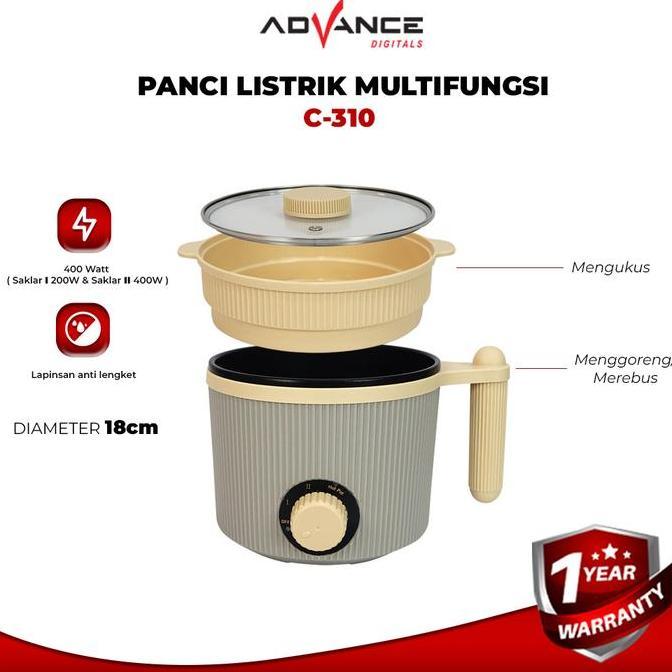 Panci Listrik Elektrik Advance C-310 Multifungsi Warmer Steamer Cooker