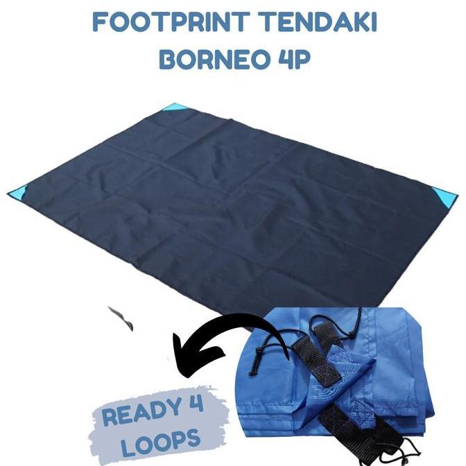Footprint Alas Tikar Tenda Tendaki Borneo 4P Lipat Camping Waterproof