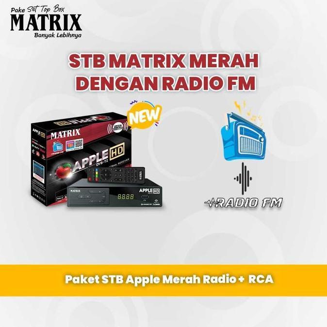 STB MATRIX Apple SIARAN DIGITAL & RADIO FM Merah settopbox murah