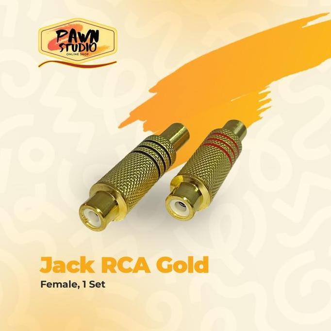 Jack jek RCA GOLD Cewe SET / Jack RCA FEMALE GOLD SET / konektor Jack RCA SET / SOKET RCA GOLD FEMAL