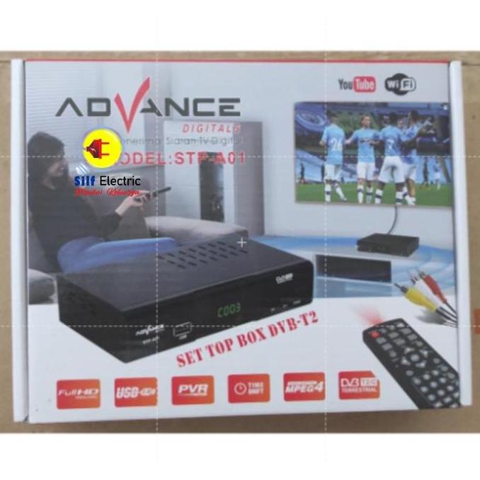 SET TOP BOX ADVANCE DVB T2 STP A01 DIGITAL GARANSI ANTENA UHF RECEIVER TV Kabel Mesin Remot