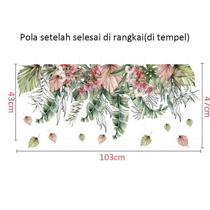 Promo Wall Stiker Dinding Kamar Motif Bunga Rambat Salur Warna Warni Cod