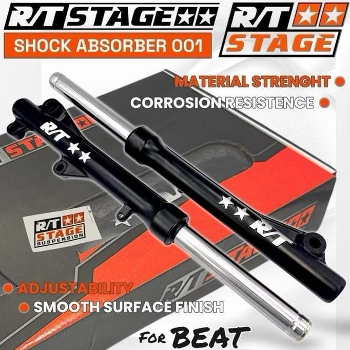 Tabung Shock Depan R/T STAGE Bottom Shock ORI Set Kanan Kiri Universal Motor Vario Beat Mio Fino Sco