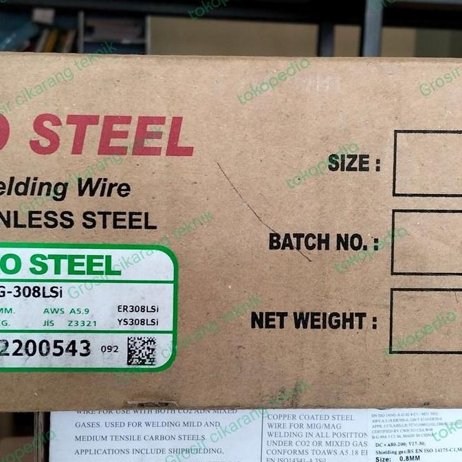 Diskon Kawat Las Stainless Nikko Steel Mig Welding  Mig -308 Lsi 1,2 Mm