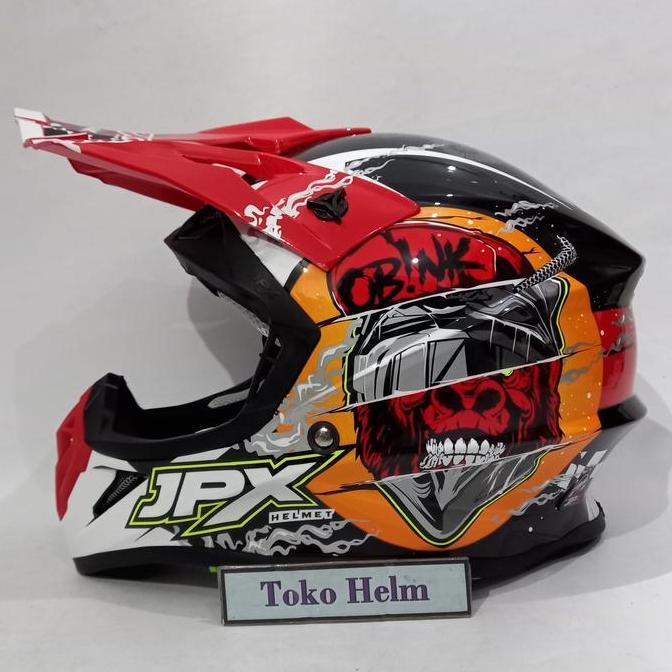 Helm trail JPX cross FOX1 motif X38 OBINK Terlaris