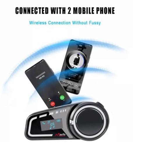 Intercom Maxto M2C 6 Rider Intercom Bluetooth Helm Terlaris