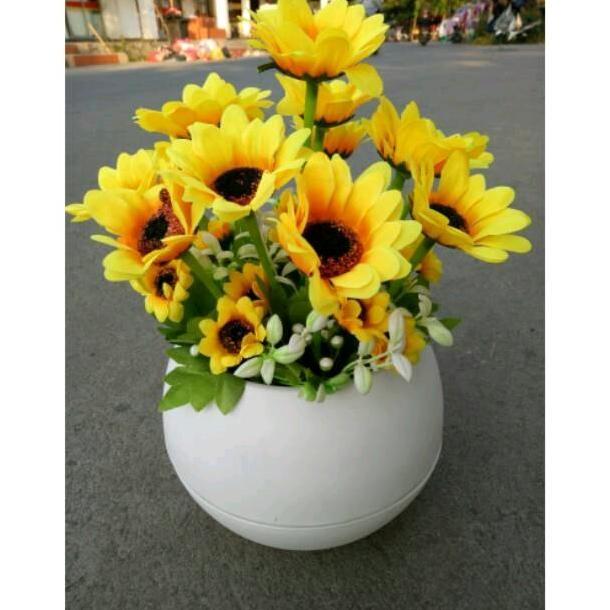Promo Bunga Matahari Meja Pohon Hias Plastik Dekorasi Artificial Tanaman COD
