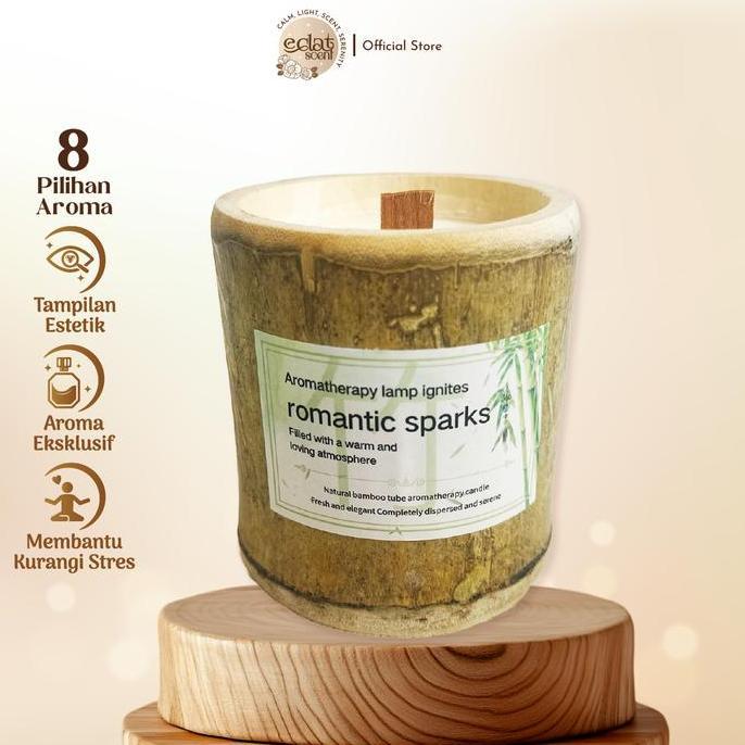 Promo Eclat Candles Floral Herbal Woody Lilin Aromaterapi Cup Bambu Estetik Bamboo Aesthetic Aromath