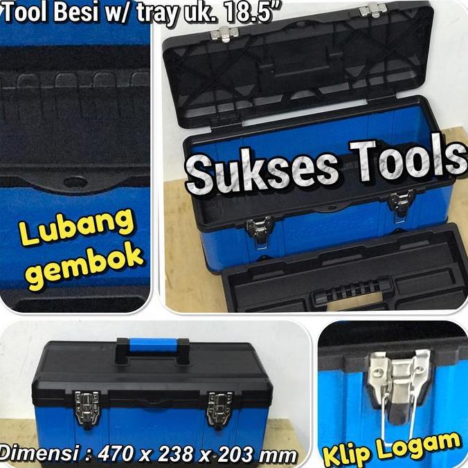 Tool Box Besi 18,5 With Tray Multipro Metal Tool Box