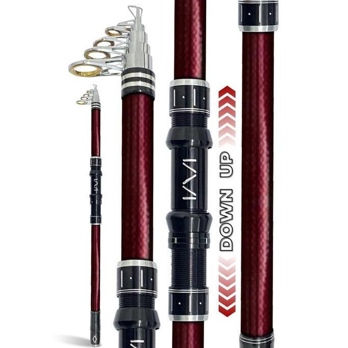 elimasanuk - joran laut carbon telescopic | metal reel anti karat portable kuat