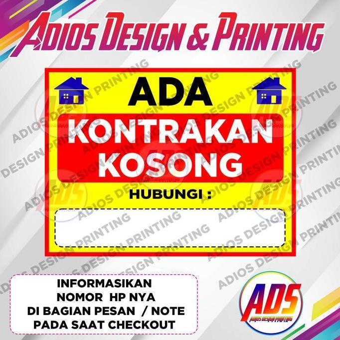 Promo Spanduk Kontrakan Kosong / Spanduk Banner Ada Kontrakan Kosong COD