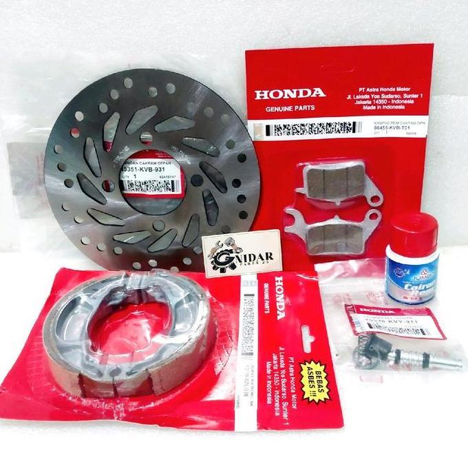 Piringan Cakram + Dispad Set + Seal Master + Minyak Rem Beat Old Fi Esp Spacy Scoopy Vario Foto Moto