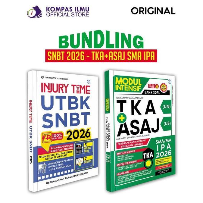 [ Bundling 2 Buku ] Buku Injury Time UTBK SNBT 2026 Dan Modul Intensif Bank Soal TKA + ASAJ SMA IPA 